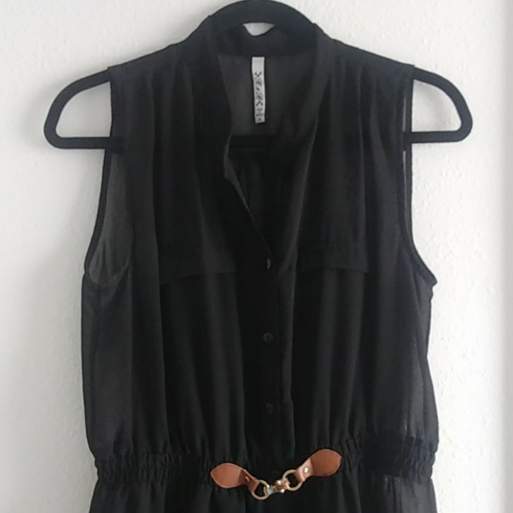 NWOT black dress with black underdress